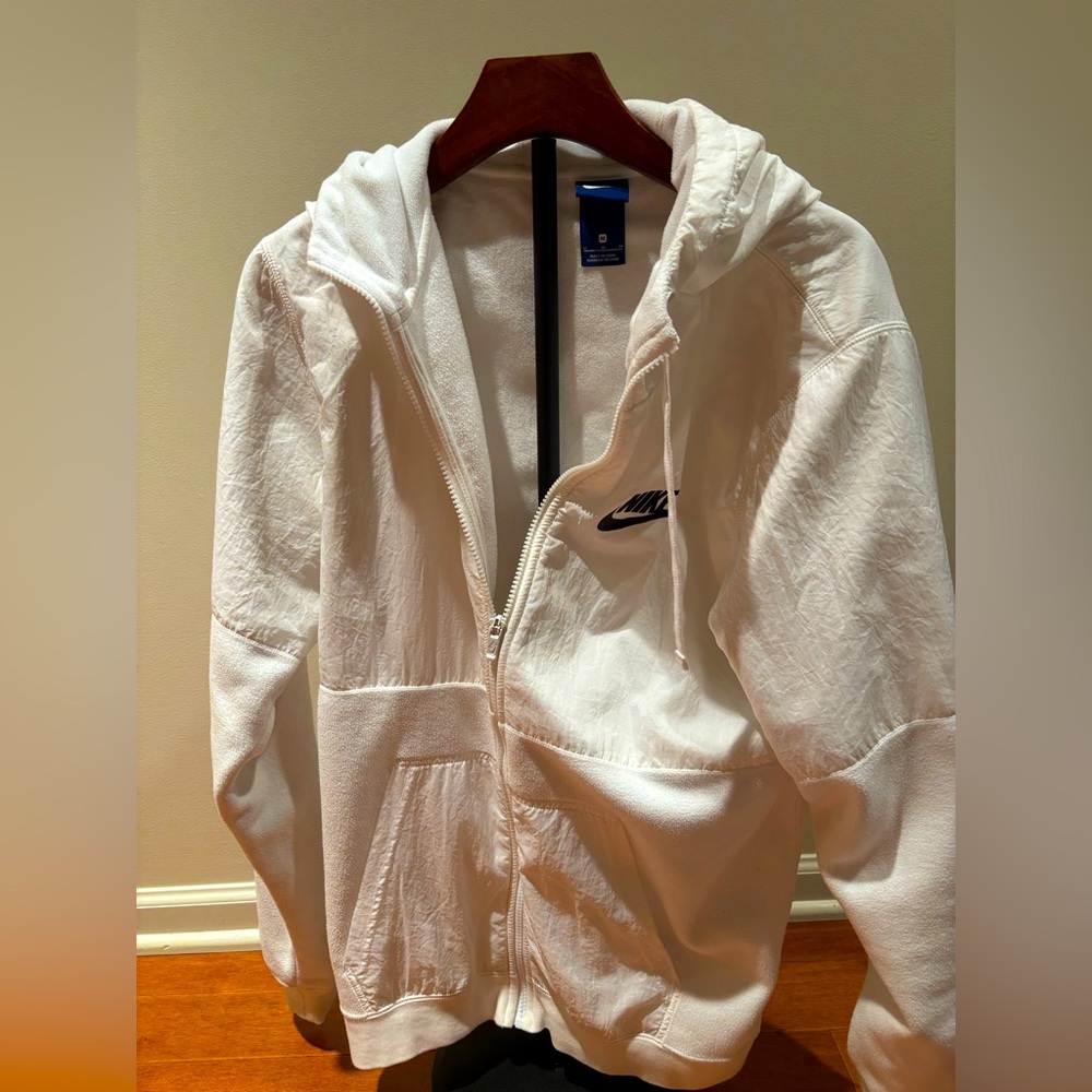 Nike Men's M White Full Zip Hoodie